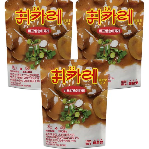 삼일카레 - 휘카레 돌아온 한남동 매운맛, 180g, 3개