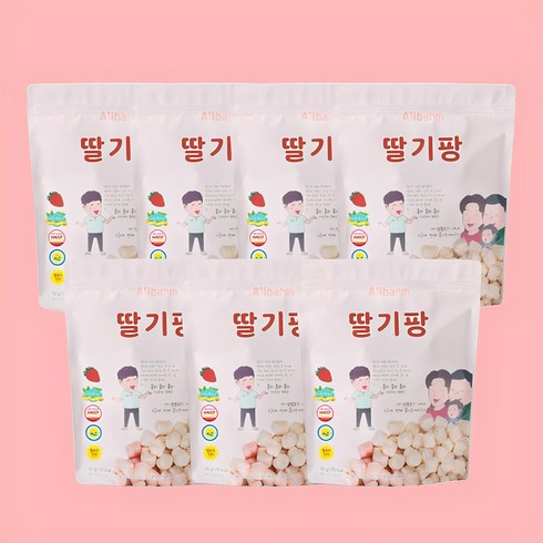 올바름쌀과자 - 올바름 유아간식 딸기팡 맛있는 유기농쌀과자 50g, 7개