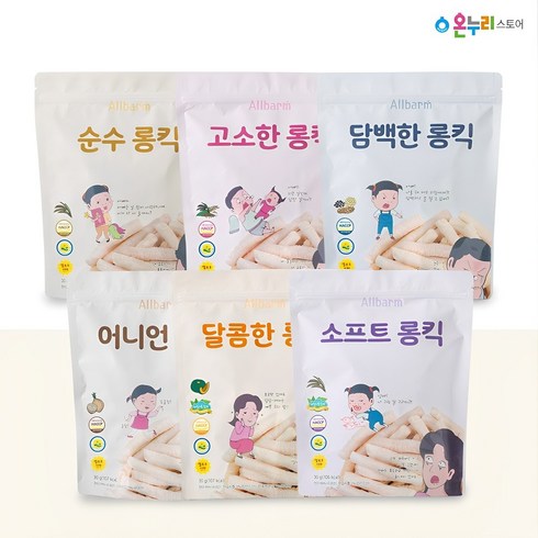 올바름떡뻥18개월고소한 - 올바름 쌀과자 롱킥 6종 세트, 단품