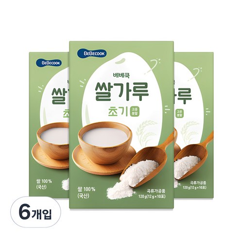 이유식초기쌀가루 - 베베쿡 유기농 쌀가루 초기 12g x 10p, 60개