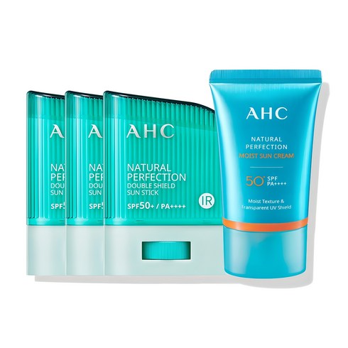 AHC 더블쉴드 선스틱 SPF50+ PA++++ 14g x 3p + 선크림 50ml 세트, 1개