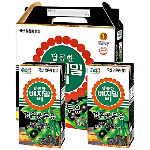 베지밀검은콩두유 - 베지밀 달콤한 비 검은콩 두유, 190ml, 64개