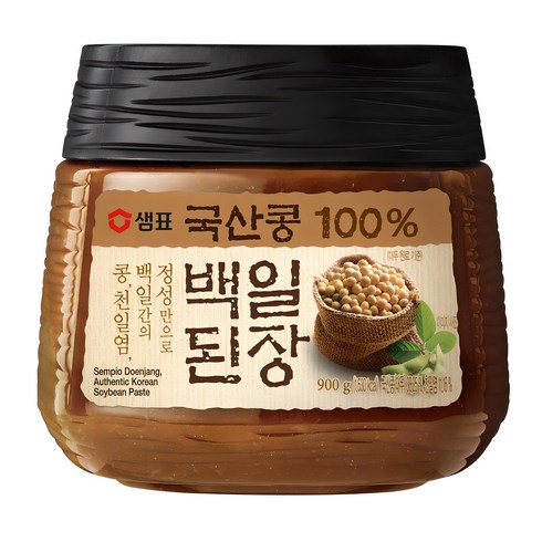 국산된장 - 샘표 국산콩 백일된장, 900g, 1개