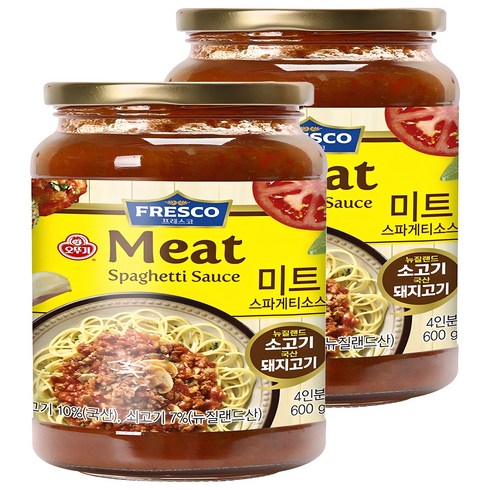 오뚜기토마토소스 - 오뚜기프레스코 미트 스파게티소스, 600g, 2개