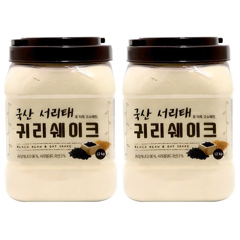 귀리분말 - 태광선식 서리태로 더욱 고소해진 귀리쉐이크, 1.2kg, 2개