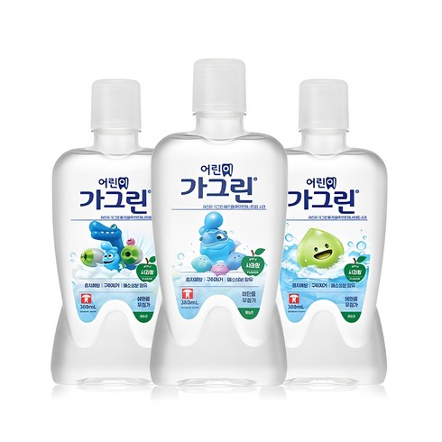 가그린어린이 - 가그린 어린이용 구강세정제 사과향, 380ml, 3개