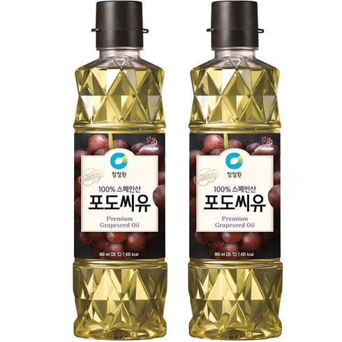 포도씨유900ml - 청정원 포도씨유, 900ml, 2개