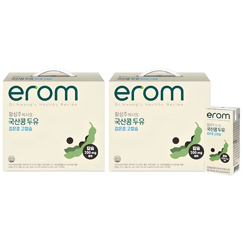 이롬두유 - 이롬 황성주 박사의 두유 검은콩 고칼슘, 190ml, 40개