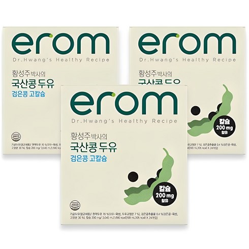 이롬두유 - 이롬 황성주 박사의 국산콩 두유 검은콩 고칼슘, 190ml, 72개