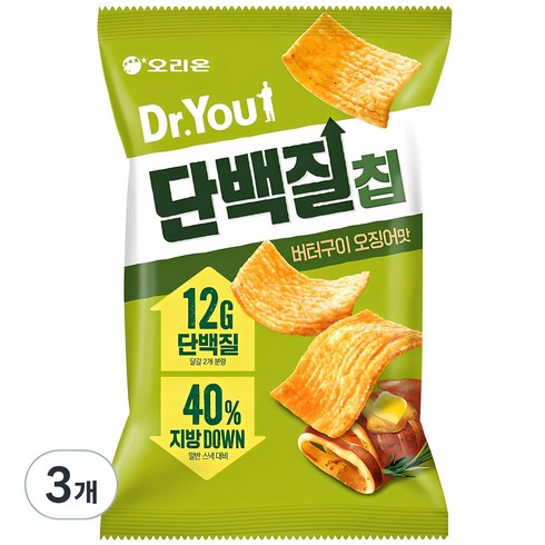 단백질칩 - 닥터유 단백질칩 버터구이 오징어맛, 60g, 3개