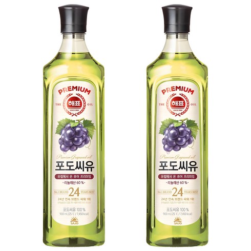 포도씨유900ml - 해표 포도씨유, 900ml, 2개