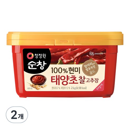 청정원순창고추장 - 청정원순창 현미 태양초 찰고추장, 2kg, 2개