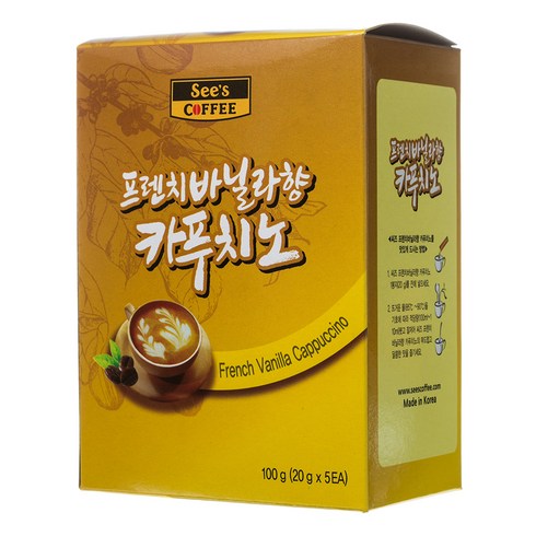 [씨즈커피] 프렌치바닐라향 카푸치노, 5개입, 5개입, 1개