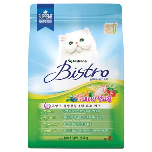 뉴트리나 고양이 비스트로 기능성 사료, 어덜트, 2kg, 1개