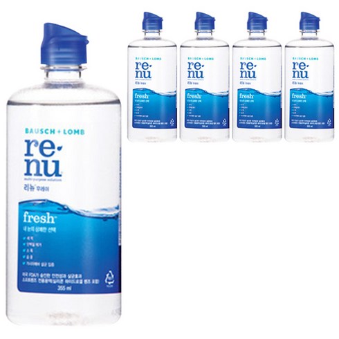 리뉴 후레쉬 렌즈 세정액, 355ml, 5개