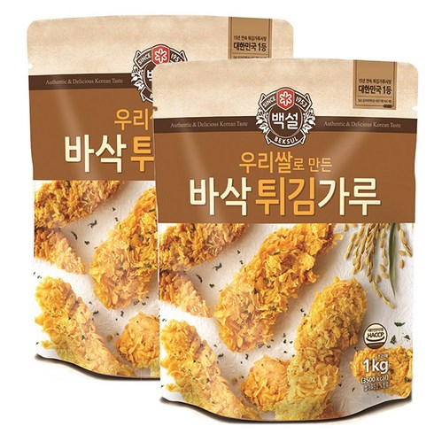백설 우리쌀로 만든 바삭 튀김가루, 2개, 1kg