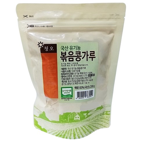 볶은콩가루 - 청오건강 국산 유기농 볶음 콩가루, 1개, 200g