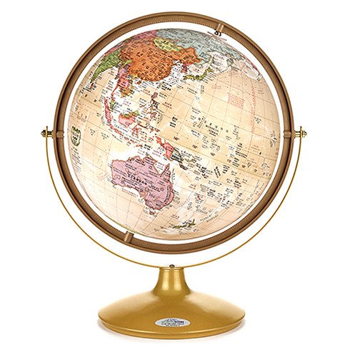 서전지구 행정도 지구본 브라운 320-GP + 세계지도 + 국기스티커 세트
