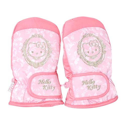 2024년 가성비 최고 보드헬로우장갑 - 헬로키티 골드 빅벨트 엄지 방한장갑