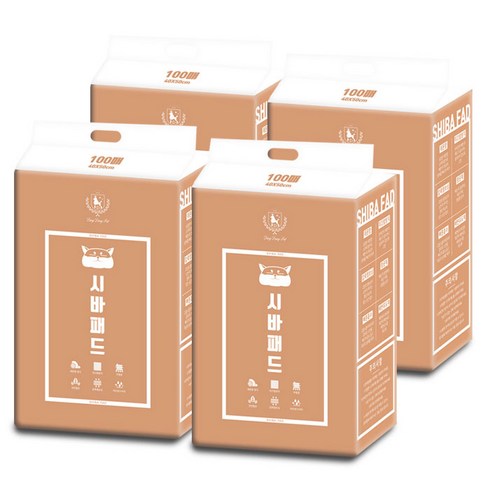 딩동펫 시바 애견 배변패드 레몬향, 100매, 4팩