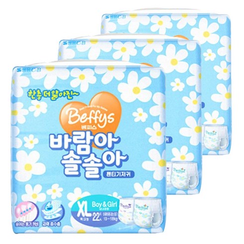베피스남녀공용 여름기저귀 바람아 솔솔아 팬티형 기저귀 특대형 (13~18Kg), 특대형(XL), 66매