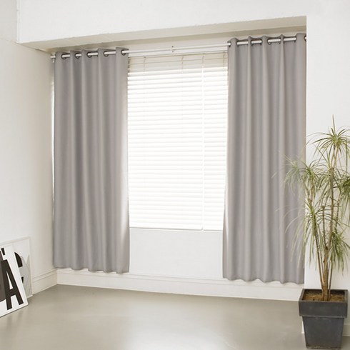 프리스페이스 베이직 작은창 암막커튼, 그레이