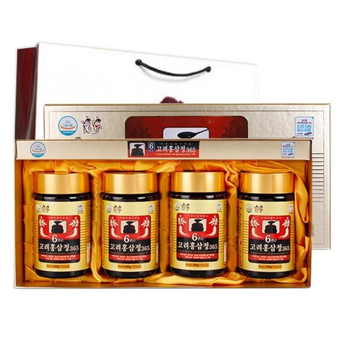 6년근 고려홍삼정 365 4개입 + 쇼핑백, 960g, 1세트