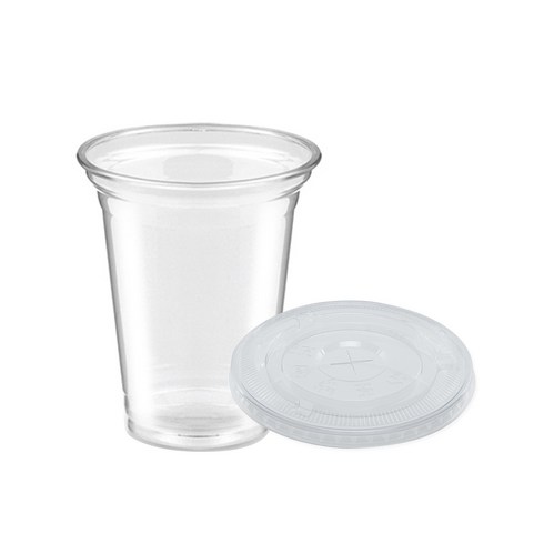 원타임팩 테이크아웃 아이스컵 473ml (16온스) + 평형뚜껑 세트, 50개입, 1세트