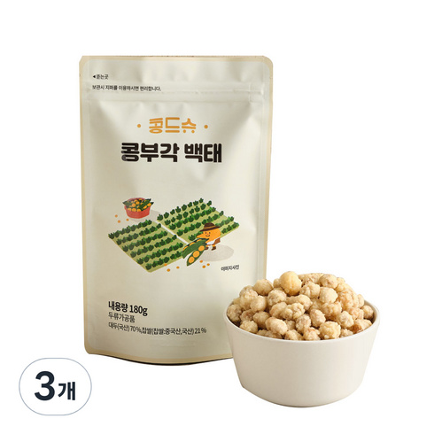 콩드슈 콩부각 백태, 180g, 3개