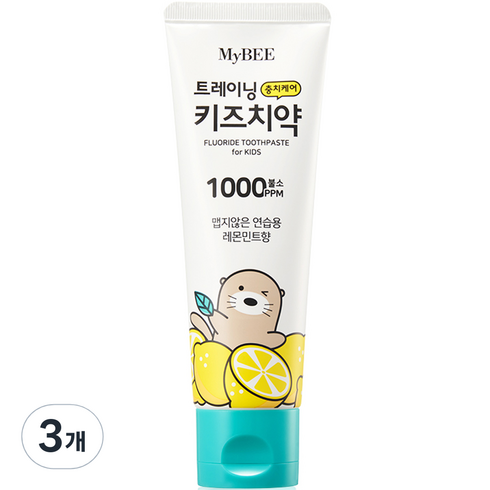 마이비 트레이닝 충치케어 키즈치약 레몬민트향, 100g, 3개