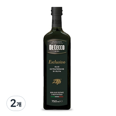 데체코 DE CECCO 엑스트라 버진 올리브오일, 750ml, 2개