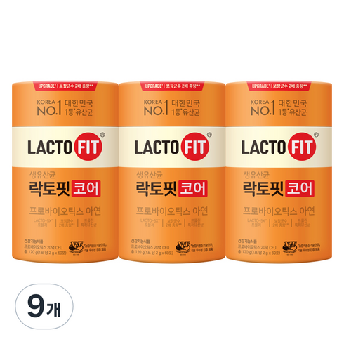 락토핏 종근당건강 코어 유산균 60p, 120g, 9개
