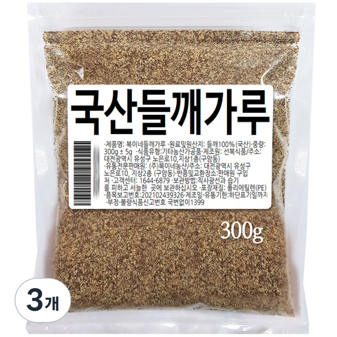 복이네먹거리 국산 들깨가루, 300g, 3개