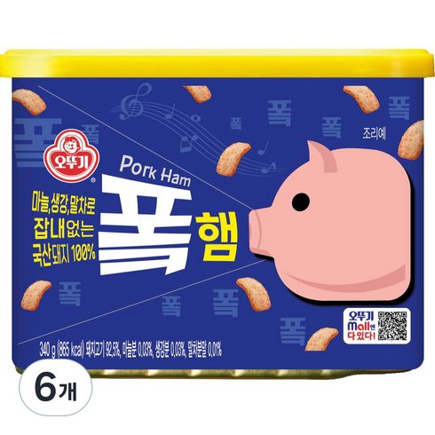 오뚜기 폭햄, 340g, 6개