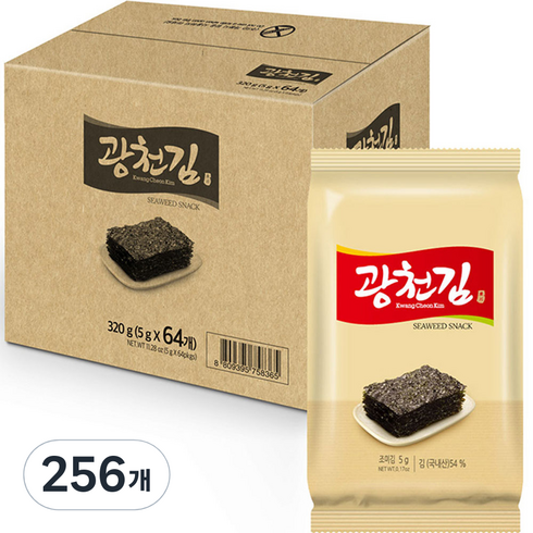 광천김 도시락 김, 5g, 256개