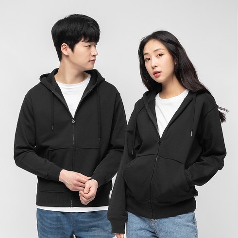 캐럿 남녀공용 베이직 프렌치테리 후드집업