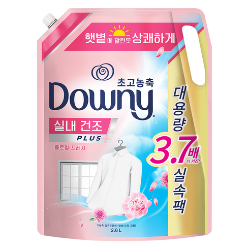 다우니 엑스퍼트 실내 건조 섬유유연제 플로럴 프레시향 리필, 2.6L, 1개