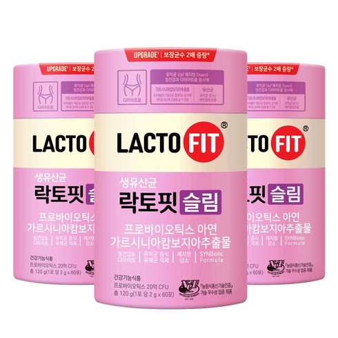 종근당건강 락토핏 슬림 60p, 120g, 3개