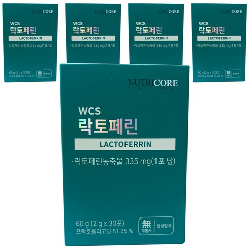 락토페린 - 뉴트리코어 WCS 락토페린 30p, 60g, 5개