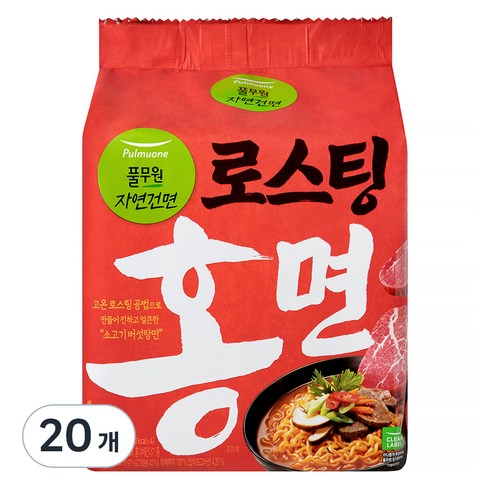 풀무원 자연건면 홍면 435.2g, 20개