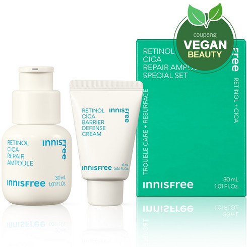 2023년 가성비 최고 레티놀 - 이니스프리 NEW 레티놀 시카 흔적 앰플 크림 30ml + 장벽 크림 15ml 세트, 1세트