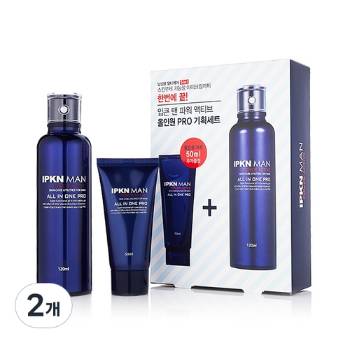 입큰 맨 파워액티브 올인원 프로 120ml + 50ml, 2개, 1ml