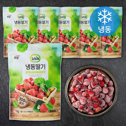 뉴뜨레 딸기 홀 (냉동), 1kg, 6개