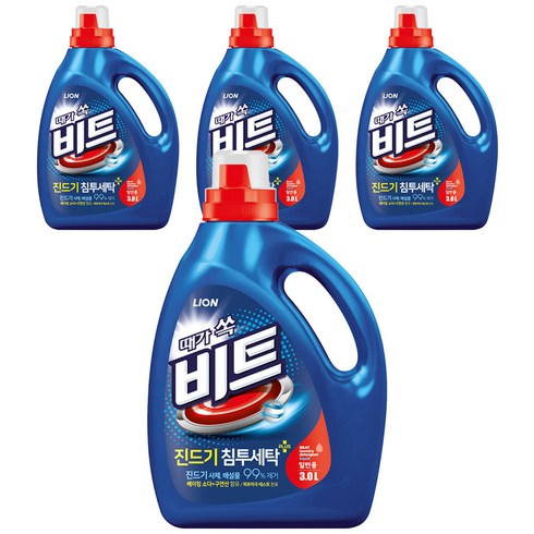 물비누 - 비트 진드기 액체세제 일반용 본품, 3L, 4개