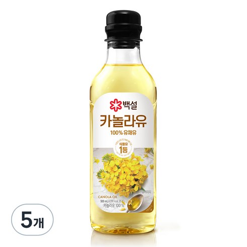 백설카놀라유900 - 백설 카놀라유, 500ml, 5개