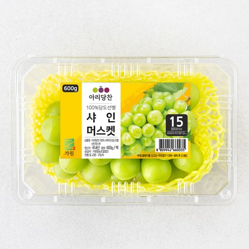 국내산망고포도제철과일 - 아리당찬 당도선별 샤인머스캣, 600g, 1팩
