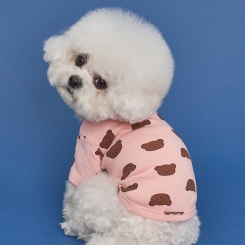 도그아이 강아지 베어베어 티셔츠, 핑크