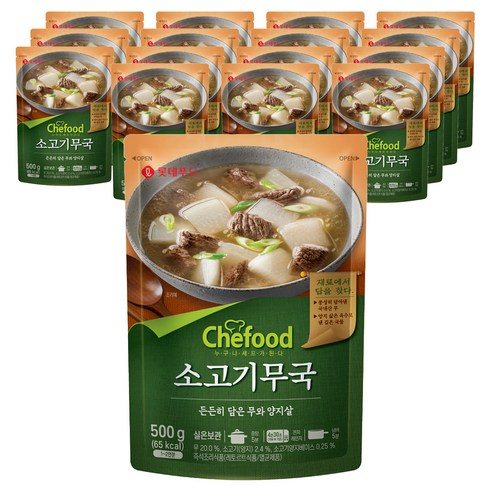 쉐푸드 소고기무국, 500g, 16개