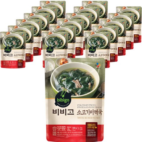 비비고 소고기미역국, 500g, 18개