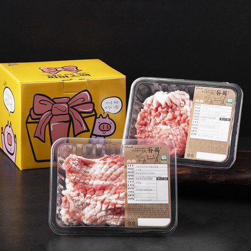 2023년 가성비 최고 삼겹살세트 - 도뜰 무항생제 인증 듀록 눈꽃 삼겹살 500g + 눈꽃 목심 500g 간편 선물세트 (냉장), 1세트